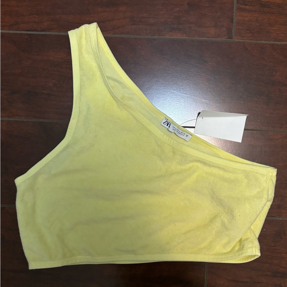 Zara Yellow One-Shoulder Women's Top